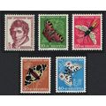 Switzerland Butterflies 5v Moths Wasp Pro Juven...