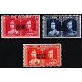 Cook Islands. 1937 Coronation. S.G.124/126. Com...