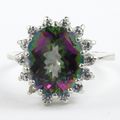Mystic Fire Topaz, 925 Sterling Silver Ring, SR283