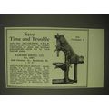 1922 Barnes Drill Ad - Save Time and Trouble